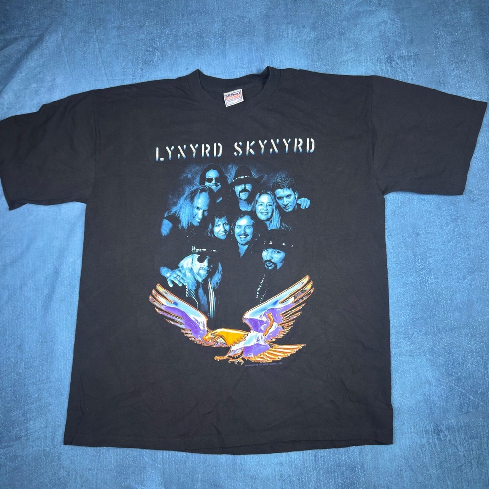 Vintage 1999 Lynyrd Skynyrd Outta the Hole Tour T-Shirt XL Black All Sport Band